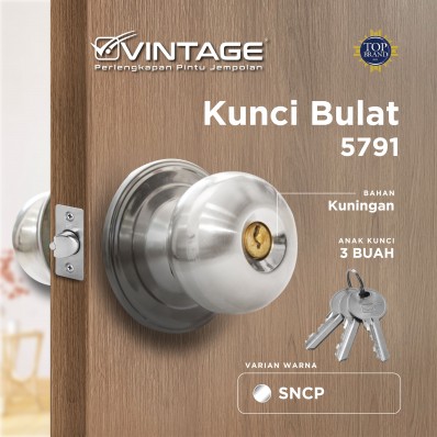 GAGANG PINTU BULAT STAINLESS STEEL VINTAGE