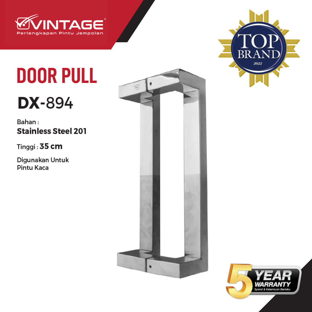 GAGANG PINTU KACA RUMAH STAINLESS STEEL VINTAGE