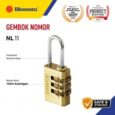 GEMBOK KUNINGAN KODE NOMOR BLOSSOM