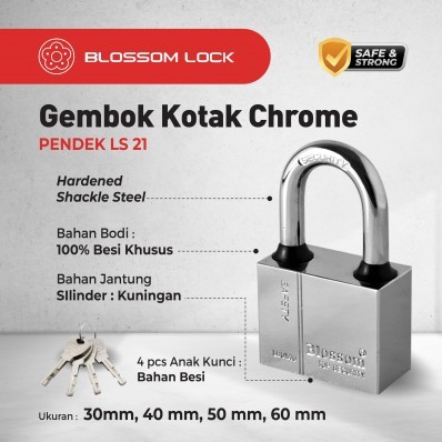 GEMBOK KOTAK CHROME LEHER PENDEK BLOSSOM