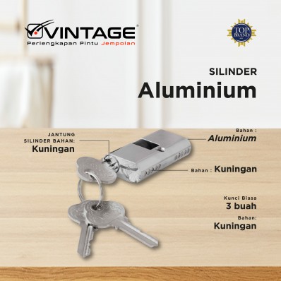 SILINDER KUNCI PINTU ALUMINIUM VINTAGE
