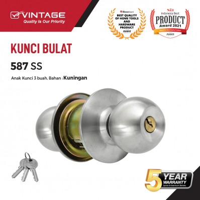 GAGANG PINTU BULAT STAINLESS STEEL VINTAGE 587