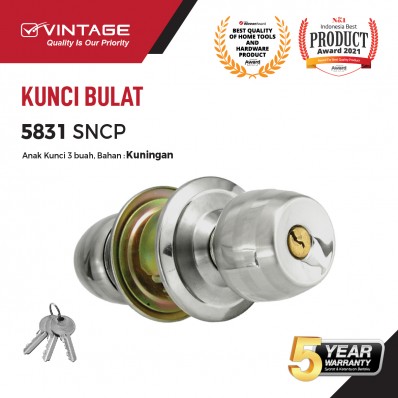GAGANG PINTU BULAT STAINLESS STEEL VINTAGE 5831