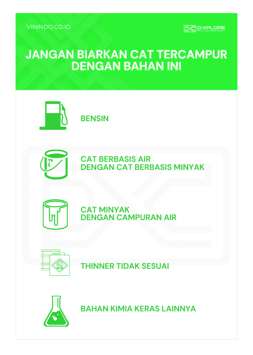 Infografis - Jangan Biarkan Cat Tercampur dengan Bahan ini