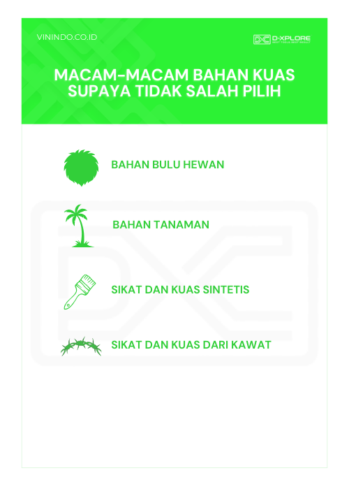Infografis - Macam Bahan Kuas Supaya Tidak Salah Pilih