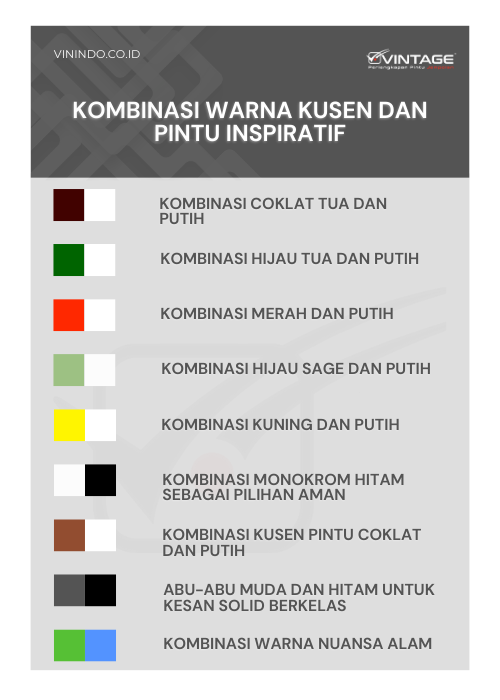 Infografis - Kombinasi Warna Kusen dan Pintu Inspiratif