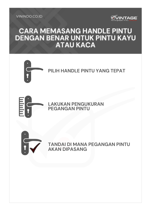 Infografis - Cara Memasang Handle Pintu dengan Benar untuk Pintu Kayu atau Kaca
