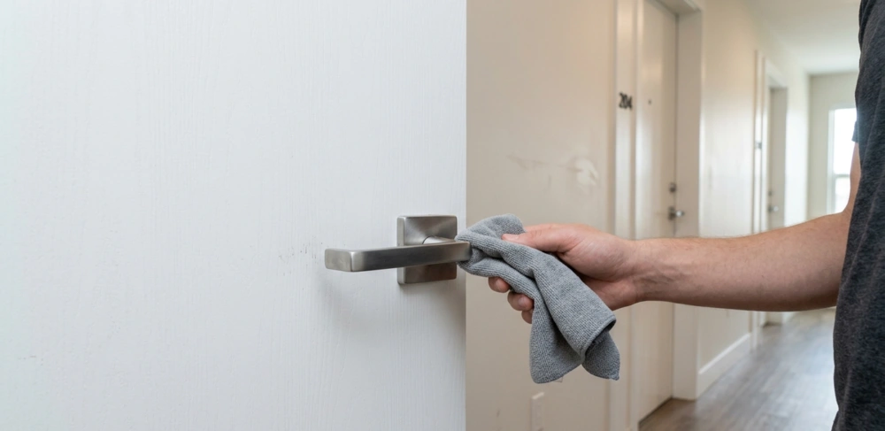Membersihkan Handle Pintu